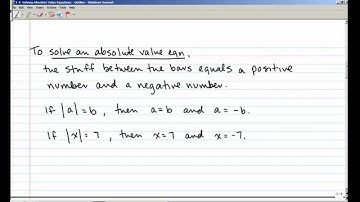 1-4 Solving Absolute Value Equations