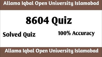 Aiou | Quiz 8604 solved | Solved quiz 8604 aiou part 2