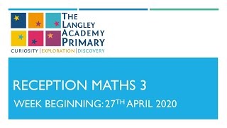 Reception Maths - Week 2 - Lesson 3