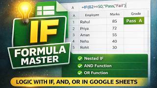 IF Function in Google Sheets | Nested IF, AND, OR Explained | Full Course #12