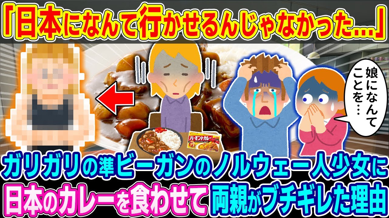 「日本になんて行かせるんじゃなかった...」ガリガリの準ビーガンのノルウェー人少女に日本のカレーを食わせて両親がブチギレた理由【2ch海外の反応】【ゆっくり解説】