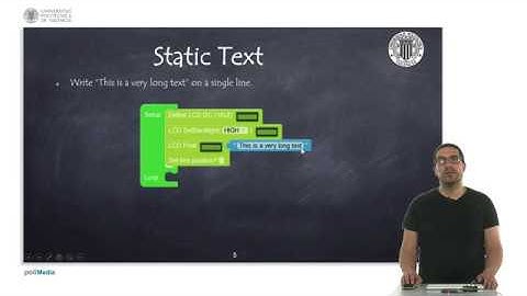 63/74 IoT MOOC Part I: Programming Example. Static Text