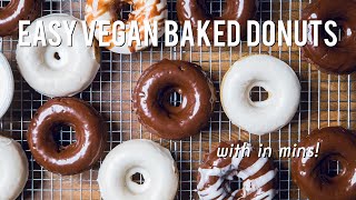 Easy Baked Vegan Donuts in just 25 minutes - Original and Chocolate