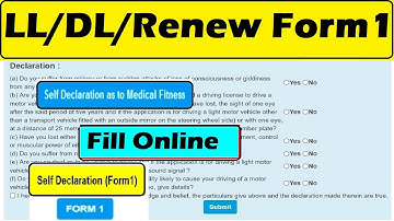 LL/DL/Renew Self Declaration Form 1 : DL Self Declaration :Renewal DL Self Declaration Form1 fill
