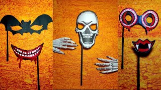 Diy Halloween photo booth prop ideas | diy skeleton | Bat Mask | vampire teeth | Eye Ball mask