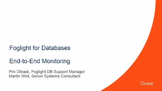 Foglight for Databases -  Foglight End-To-End Monitoring, Introduction