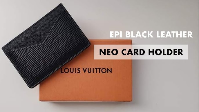 Louis Vuitton Black EPI Leather Noir Porte cartes Card Holder Wallet 824lv51