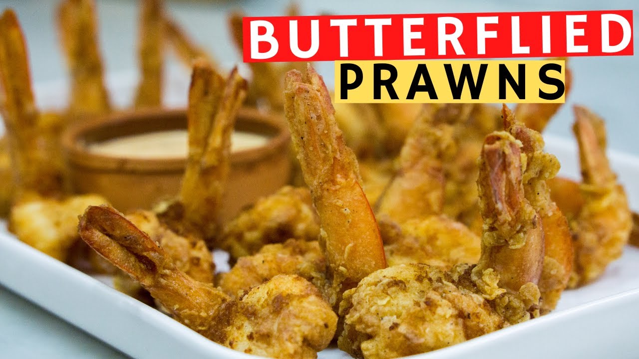 Learn how to make crispy butterflied prawns fry. Deep fried butterflied