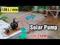 12v 750w Solar Water Pump with Car DC Motor ( DIY from 220v AC Pump )