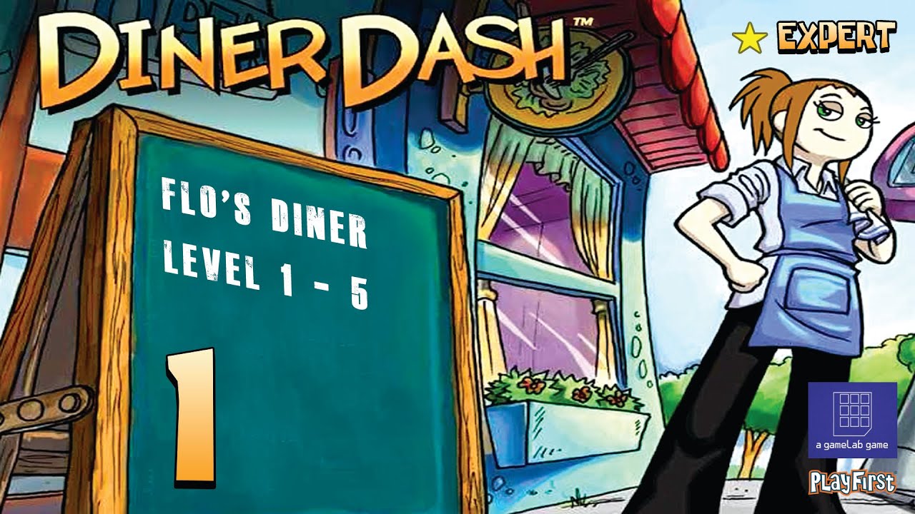 Diner Dash (PC) - Restaurant 1 (Level 1-1 to 1-10) HD Walkthrough - No  Commentary 