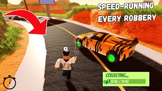 SpeedRunning Every Jailbreak Robbery!....(Roblox Jailbreak)