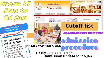 Patna University PG admission 2021 merit list कैसे देखें। cutoff list। payment।allotment letter।pu🔥
