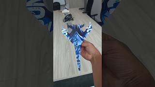 This Paper Airplane Flies Very Far // Blue Fighter Jet #shorts