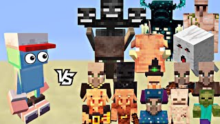 Great Minecraft Battle:defender vs all mobs #minecraft #viral