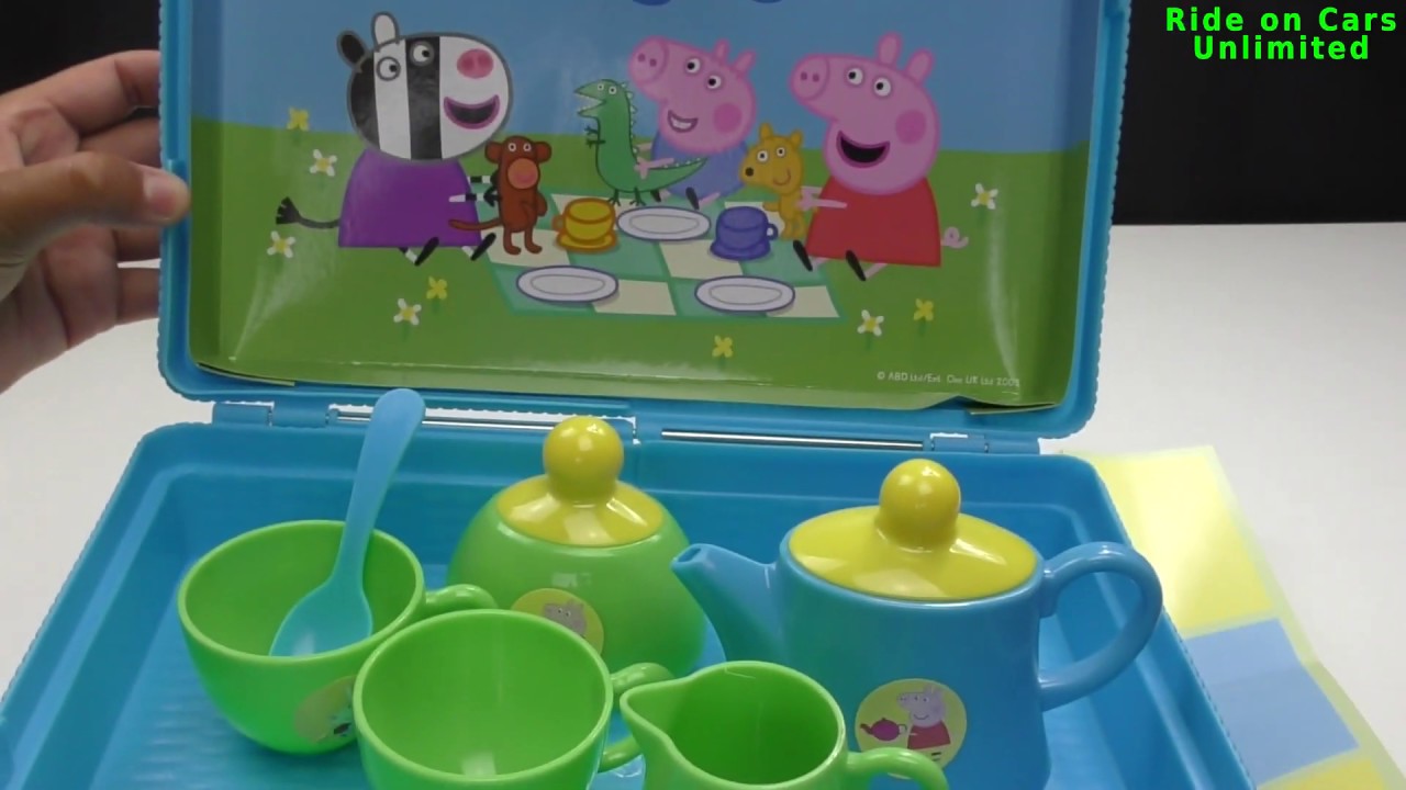 games people play Pink Peppa Pig Toy Picnic Set Unboxing Playtime Review Kids Pink Mug Cup Spoon Kettle