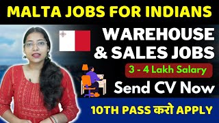 Malta Jobs For Indians | Malta Free Work Visa Permit | Free Food + Accommodation