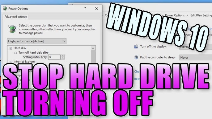Windows 10 - Turn off HDD & Sleep Settings - YouTube