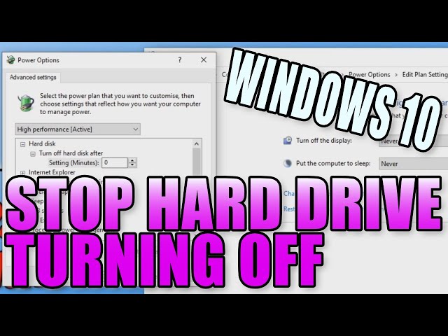 Stop Your Hard Drive Off After Idle In Windows 10 PC Tutorial Change Power Down Time - YouTube