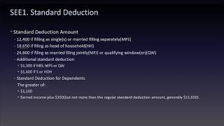 Standard Deductions - Enrolled Agent Part 1 Individual Taxation