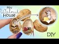 Miniature dollhouse in a walnut tutorial  diy mouse house