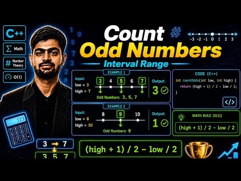 LeetCode 1523 | Count Odd Numbers in an Interval Range | C++ Solution