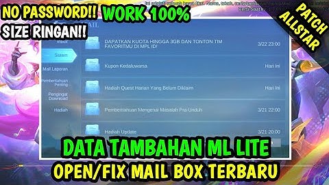Data Open Mail Box Terbaru Patch Allstar | Data Tambahan ml lite