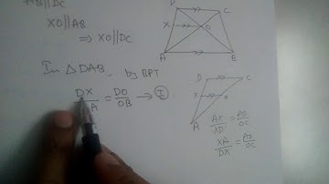 ABCD is a trapezium in which AB//DC and the diagonals intersect at O. Show that AO/BO=CO/DO