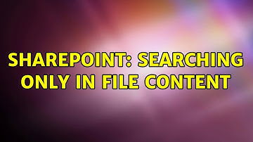 Sharepoint: Searching only in file content (2 Solutions!!)