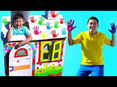 liam-pretend-play-build-playhouse-&-coloring-w/-markers-and-paint-for-kids