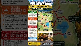 🚨 Yellowstone Road Closures 2026: Know These Dates Before You Go! October 🦬❄️ #yellowstone #fyp