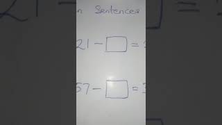 OPEN SENTENCE INVOLVING SUBTRACTION
