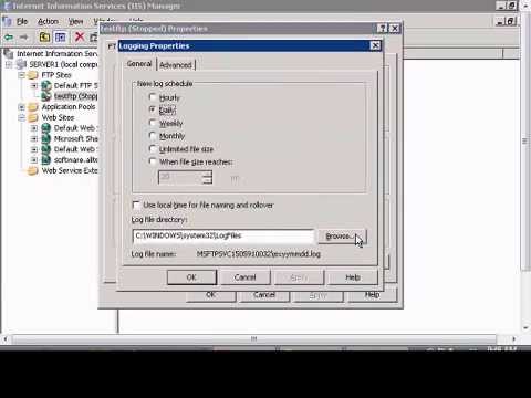 Setup logging for an FTP site in Windows IIS