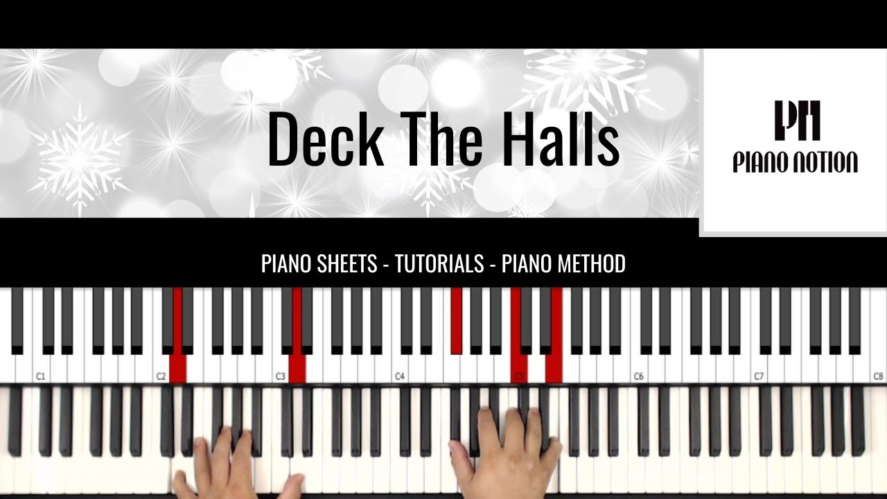 Partition piano Deck the Halls, Jouons de la musique, Noël, piano pour  débutants, partition piano facile et amusante, Noël, jouons de la musique -   France