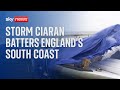 Storm Ciaran: Power cuts and school closures on England&#39;s south coast