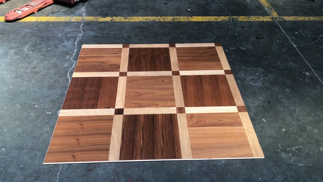 Modern style laminated wood inlay wood medallion tiles for home decoration