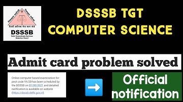 Finally admit card problem solved || DSSSB TGT COMPUTER SCIENCE EXAM ||NS CLASSES