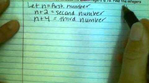 Consecutive Integer Problems