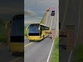 Long Colourful City Buses &amp; Cement Truck vs Logs Trap - BeamNG.Drive #shorts #beamngdrive #bus