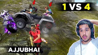 AMITBHAI REACTION ON AJJUBHAI SOLO VS SQUAD OP GAMEPLAY - FREE FIRE HIGHLIGHTS