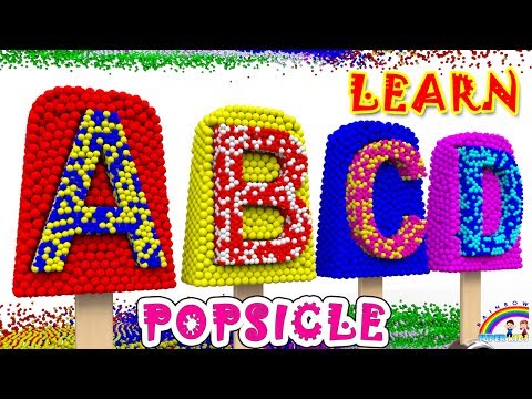 Learn Alphabet with 3D Popsicle for kids and Children Colors Balls with Icecream learning Alphabets