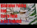 Watercolour of Cabin in Austrian Mountains in just 9 minutes!