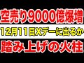 【緊迫】日本株“爆騰前夜”か?空売り9000億の火柱…12月11日“運命の決断”で相場が激変する