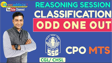 SSC CGL/CHSL | Classification (Odd One Out) | Reasoning By Anubhav Sir