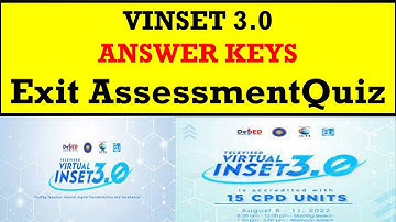 VINSET 3.0 (ANSWER KEYS) Exit Assessment Quiz@wildtvoreg