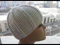 Теплая зимняя шапка ( вязание крючком для начинающих) Warm winter hat (Crocheting for beginners) #40