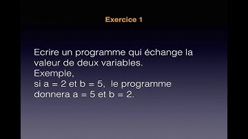Introduction aux algorithmes: permutation de deux variables (arabe)