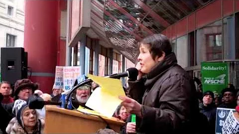 Progress Illinois: Roberta Lynch addresses protest...