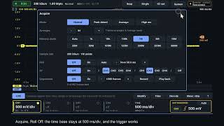 Rigol MHO934 / DHO804 slow signal trigger with roll off, on the real scope | NovaOS firmware