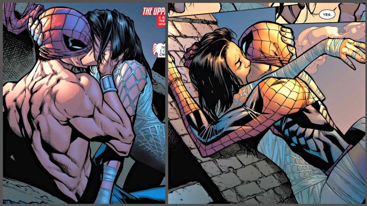 Spiderman and silk kiss