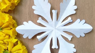 How to cut paper snowflakes||Paper Snowflake|| Craft|| Shorts|| How to make 6-pointed snowflakes ❄️